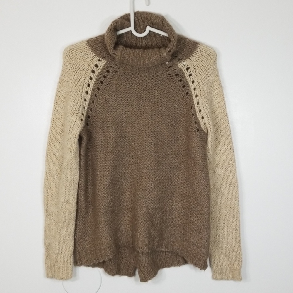 Rebecca Taylor Wool Color Block Knitted Sweater